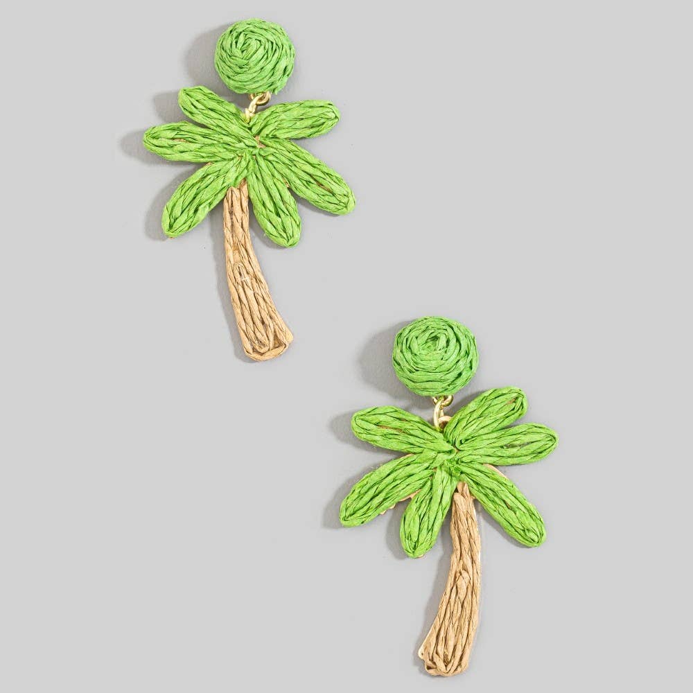 The Palm Tree Earrings — Green