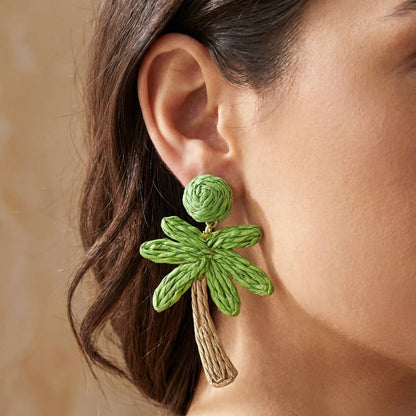 The Palm Tree Earrings — Green