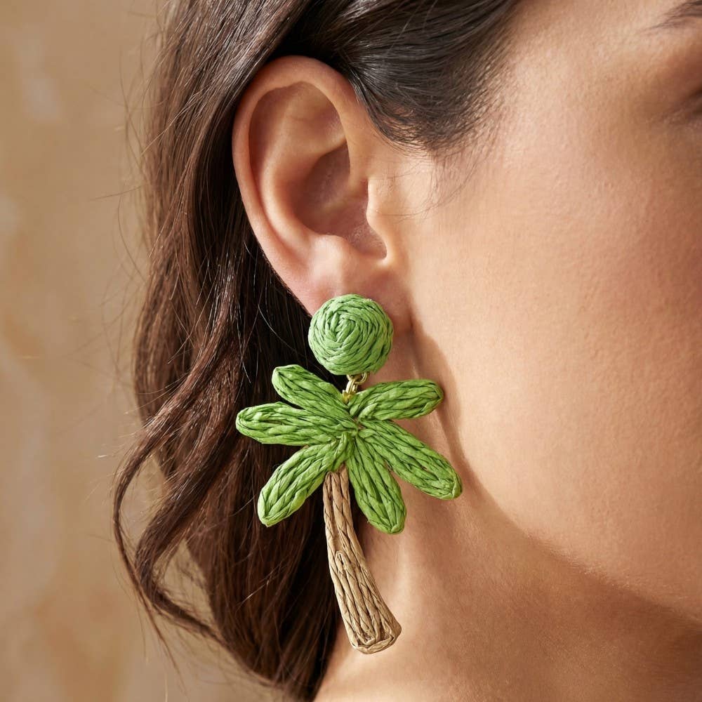 The Palm Tree Earrings — Cream