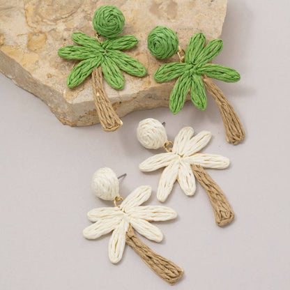 The Palm Tree Earrings — Green