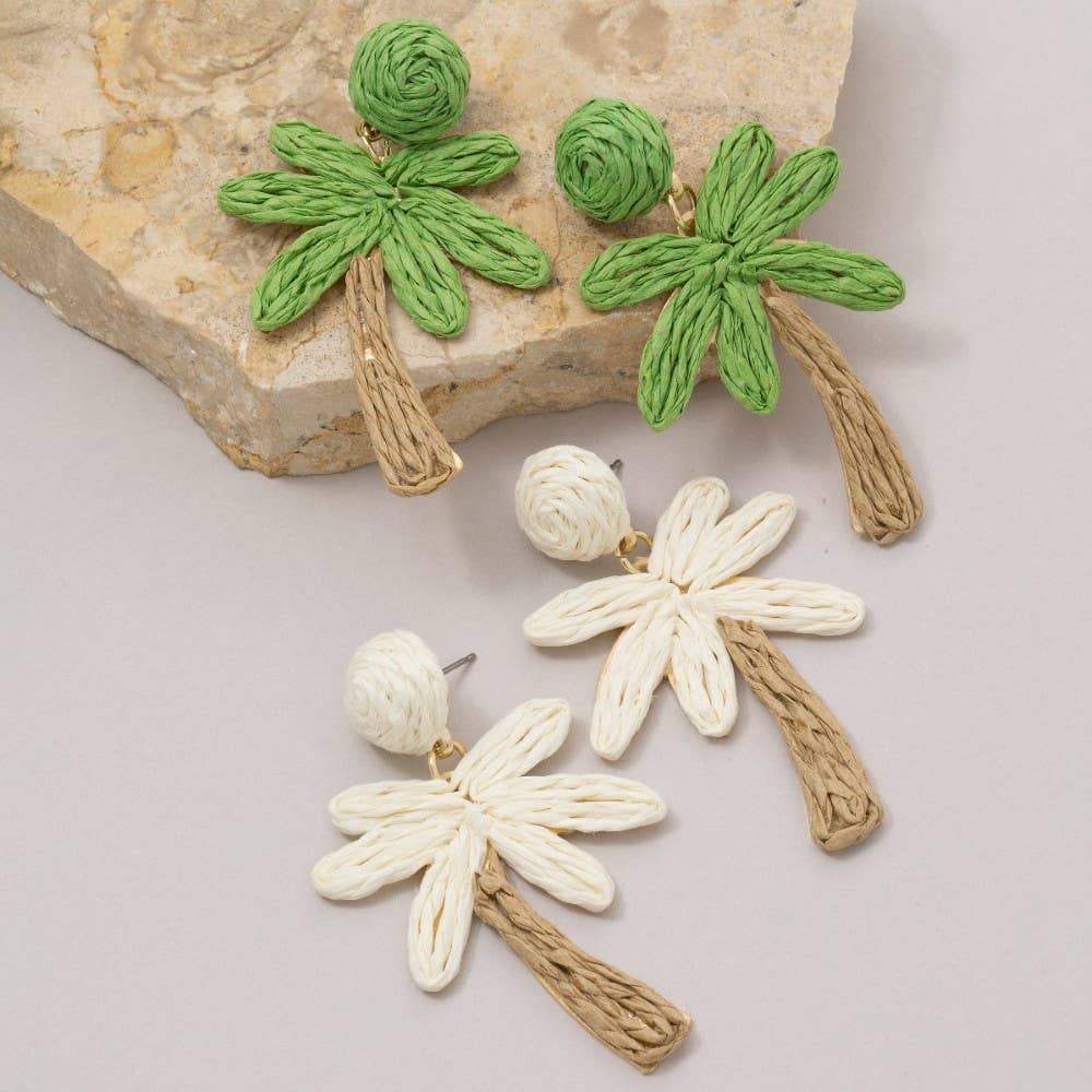 The Palm Tree Earrings — Cream